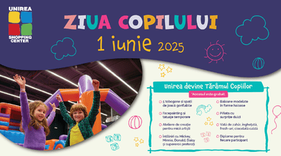 Unirea Shopping Center devine Tărâmul Copiilor pe 1 iunie 2025!